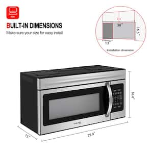 30 in. 1.6 cu. ft. 1000-Watt Over-the-Range Microwave Oven in Stainless Steel