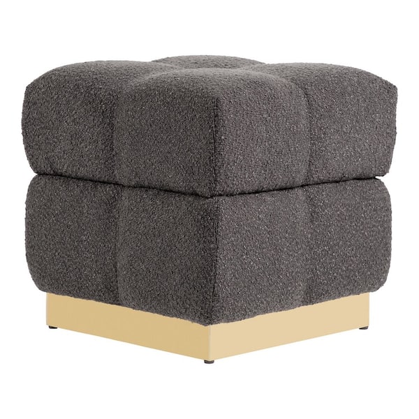 Furniture of America Resa Modern Charcoal Boucle Fabric Square