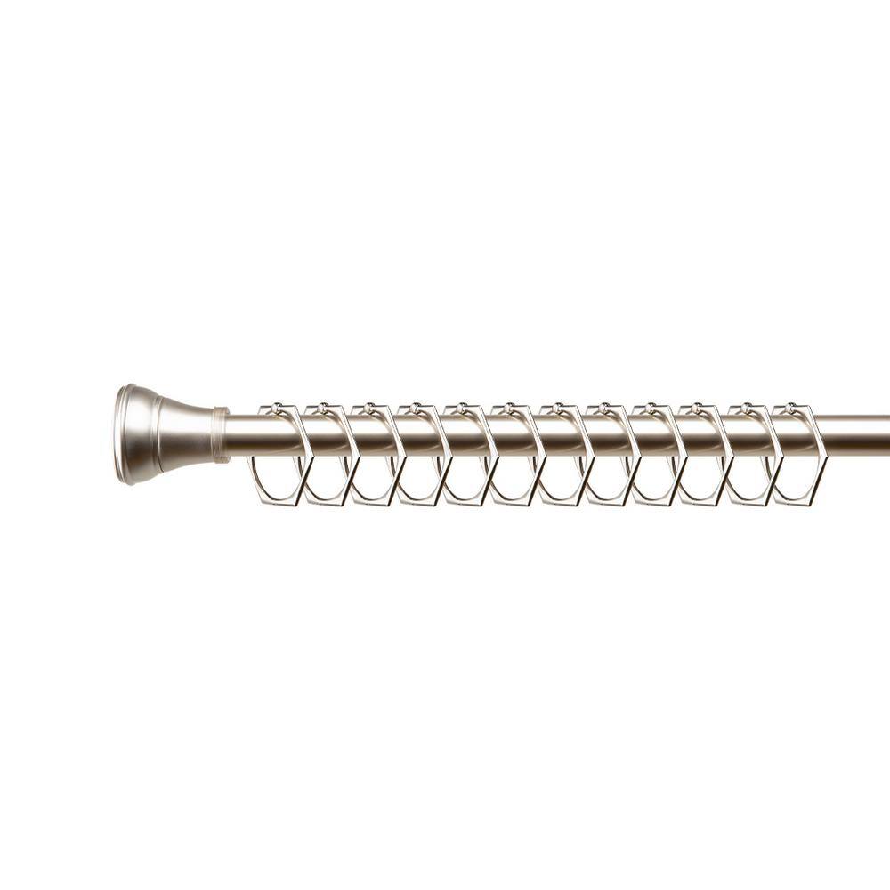 Brushed Nickel Hexagonal Shower Curtain Hooks Set of 12
