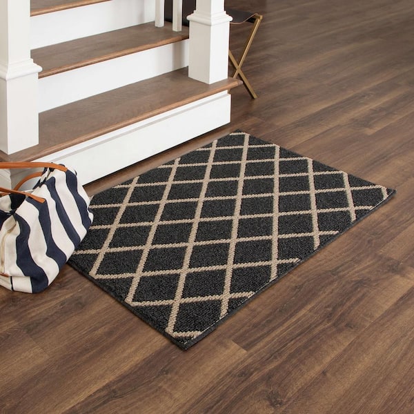 1'6x2'6 Diamond Utility Mat Rug Black - Mohawk : Target