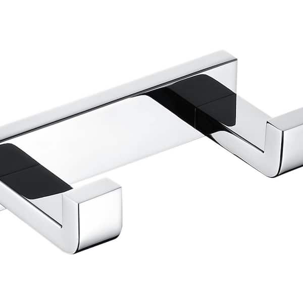 Lexora Bagno Bianca Stainless Steel Double Robe Hook in Chrome