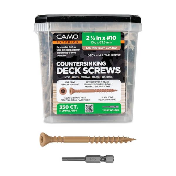 #10 x 2-1/2 in. Tan ACQ Rated Star Drive Flat Head Wood Deck Screw (350-Piece)