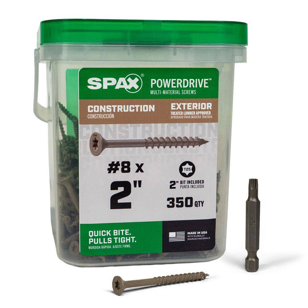 "#8 x 2 in. Tan PowerDrive Exterior T25 T-Star Flat Head Construction Screw (100-Piece)" price history on PriceWatchPro