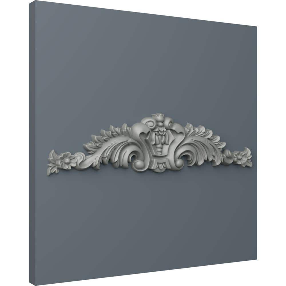 Medium Gray Polyurethane Scroll Center Applique