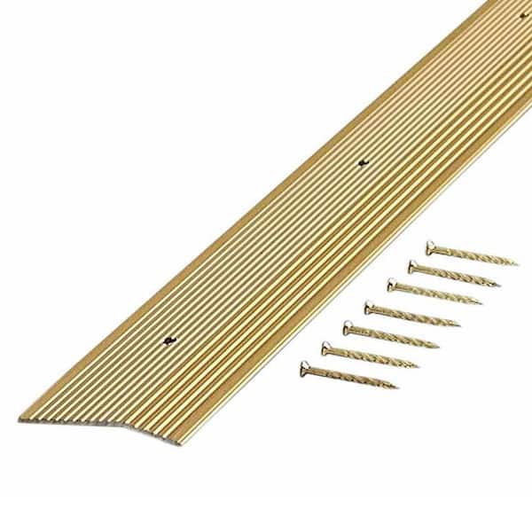 Unbranded Satin Brass Fluted 36 in. x 1-3/8 in. Carpet Trim