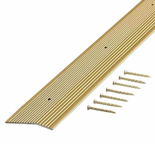 Unbranded Satin Brass Fluted 72 in. x 1-3/8 in. Carpet Trim