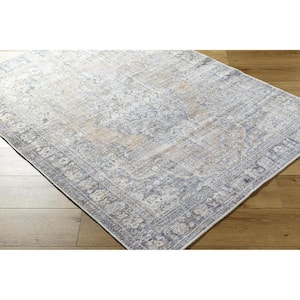 Darling Medium Gray Traditional Washable 9 ft. x 12 ft. Indoor Area Rug