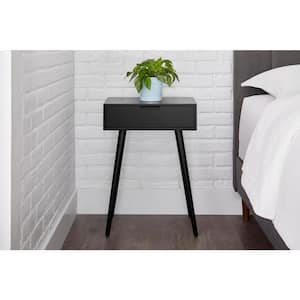 Amerlin Charcoal Black 1-Drawer Wood Nightstand (18 in W. X 26 in H.)