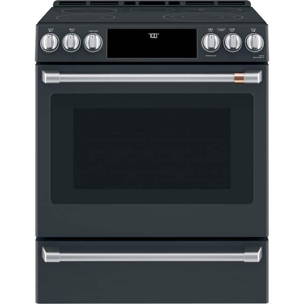 30 in. 5 Burner Element Smart Slide-In Electric Range in Matte Black with True Convection, Air Fry