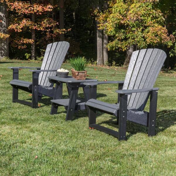 Wildridge Heritage Black Plastic Outdoor Upright Adirondack