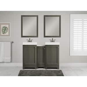 Shaila 18.5 in. W x 16.25 in. D x 35.06 in. H Single Sink Bath Vanity in Silverleaf with White Cultured Marble Top