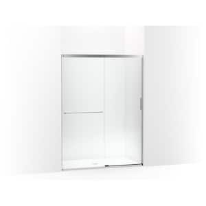 Elate 50-54 in. W x 71 in. H Sliding Frameless Shower Door in Bright Silver with Crystal Clear Glass