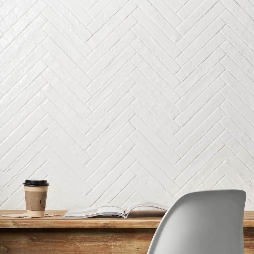 Virtuo Glossy White Ceramic Subway Wall Tile 2-in x 9-in