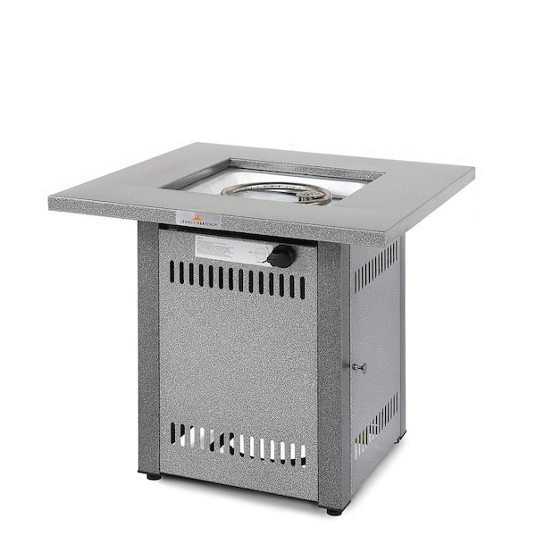 Unbranded Silver Metal Outdoor Propane Gas Fire Pit Table