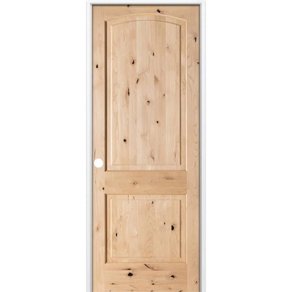 Krosswood Doors 36 in. x 96 in. Rustic 2-Panel Arch Top Right-Hand ...