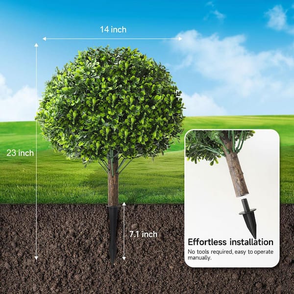 16 in. Green Outdoor Indoor Artificial Boxwood Shrub Topiary UV