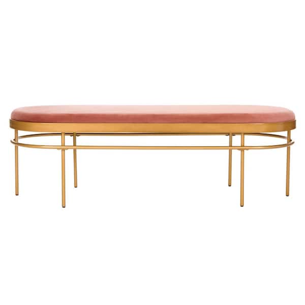 SAFAVIEH Sylva Pink/Gold Entryway Bench