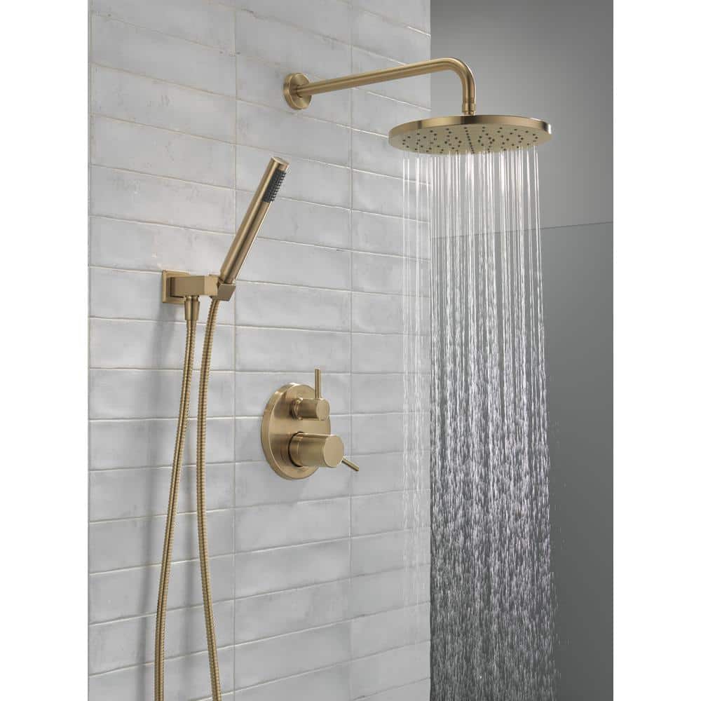 Champagne Bronze Modern Rain Shower System with Handheld Spray