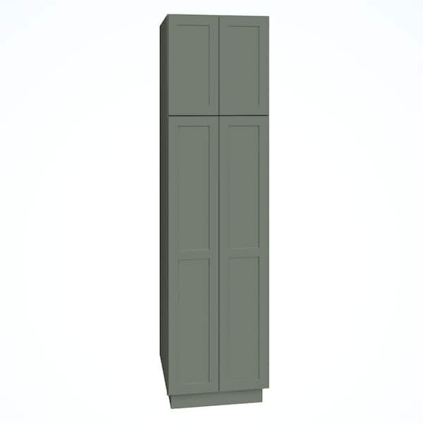 QuickShip Cottage 24 in. W x 24 in. D x 96 in. H Assembled Plywood Shaker 2-Door Pantry Kitchen Cabinet in Conifer