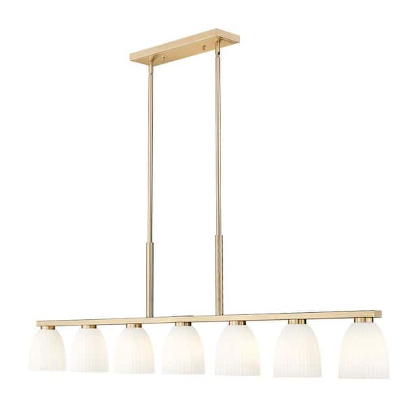 Naya 7 light Modern Gold Chandelier for Indoor Use with No Bulbs Included