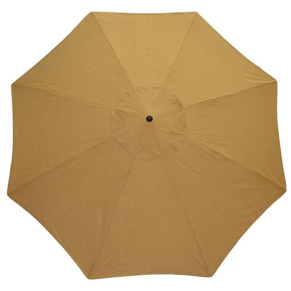 Plantation Patterns 11 ft. Patio Umbrella in Wheat Textured-DISCONTINUED
