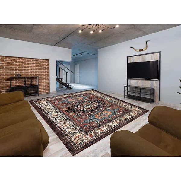 5 ft. x 7 ft. Multi-Colored Medallion Pattern Area Rug