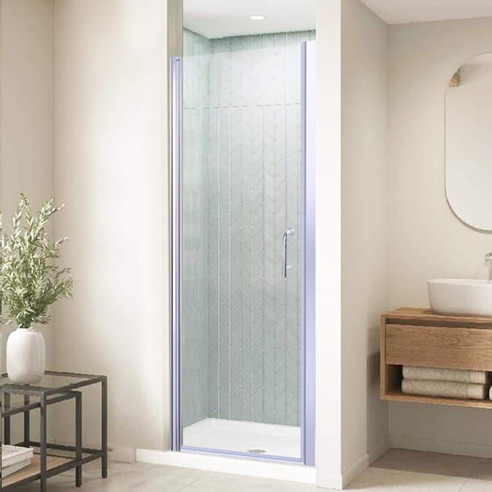 30-31 3/8  in. W x 72 in. H Pivot Semi-Frameless Shower Door in Chrome Swing Corner Shower Panel with Clear Glass,Handle price history on PriceWatchPro