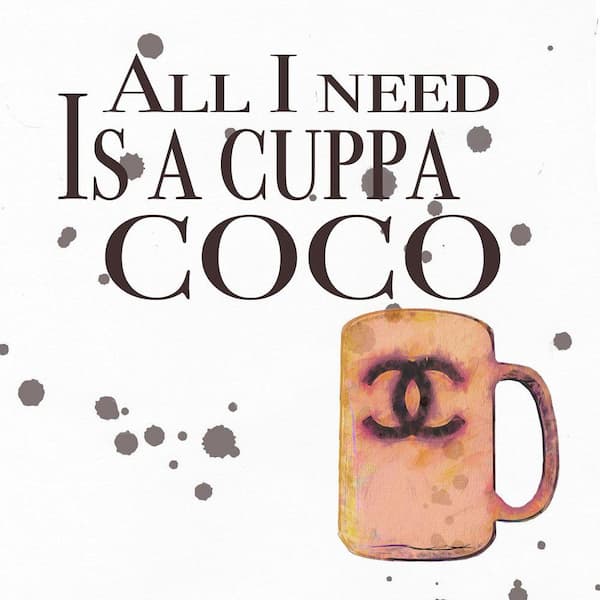 VENICE BEACH Collections All I Need is a Cuppa Coco by Grotto Studios 1 Piece Unframed Graphic Print Abstract Poster Art Print 20 in. x 20 in.
