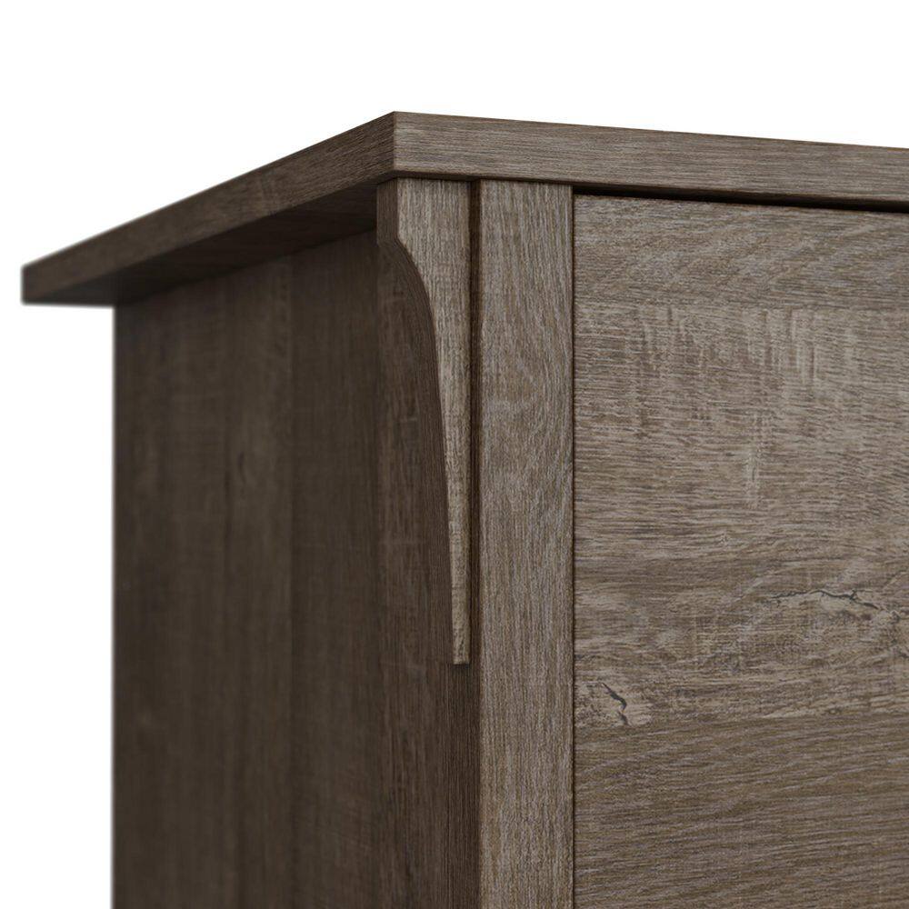 Salinas Mission-Style Ash Brown Tall Storage Cabinet with Adjustable Shelving
