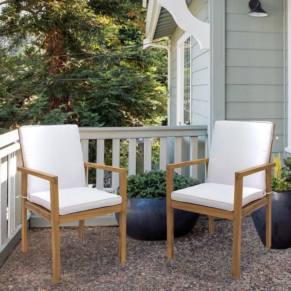 Rodanthe Acacia Wood Outdoor Dining Chairs-Set of 2-Natural
