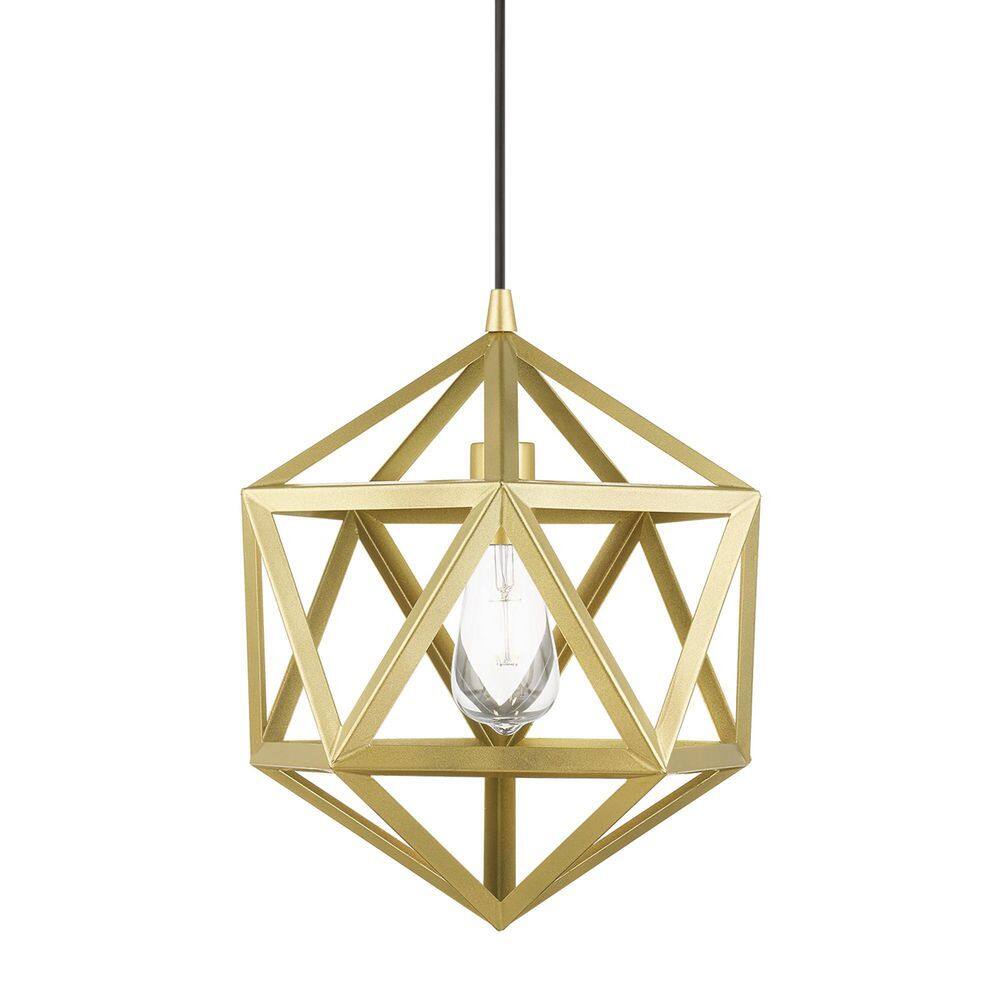 Soft Gold Glass Mini Pendant Light with Metal Shade