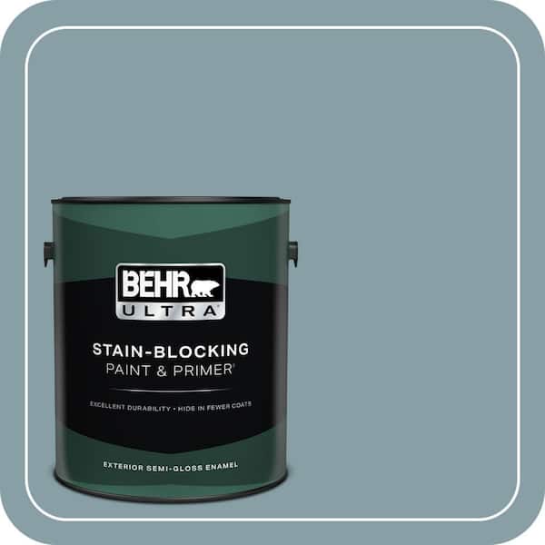 BEHR ULTRA 1 gal. #BNC-18 Aqua Gray Semi-Gloss Enamel Exterior Paint & Primer