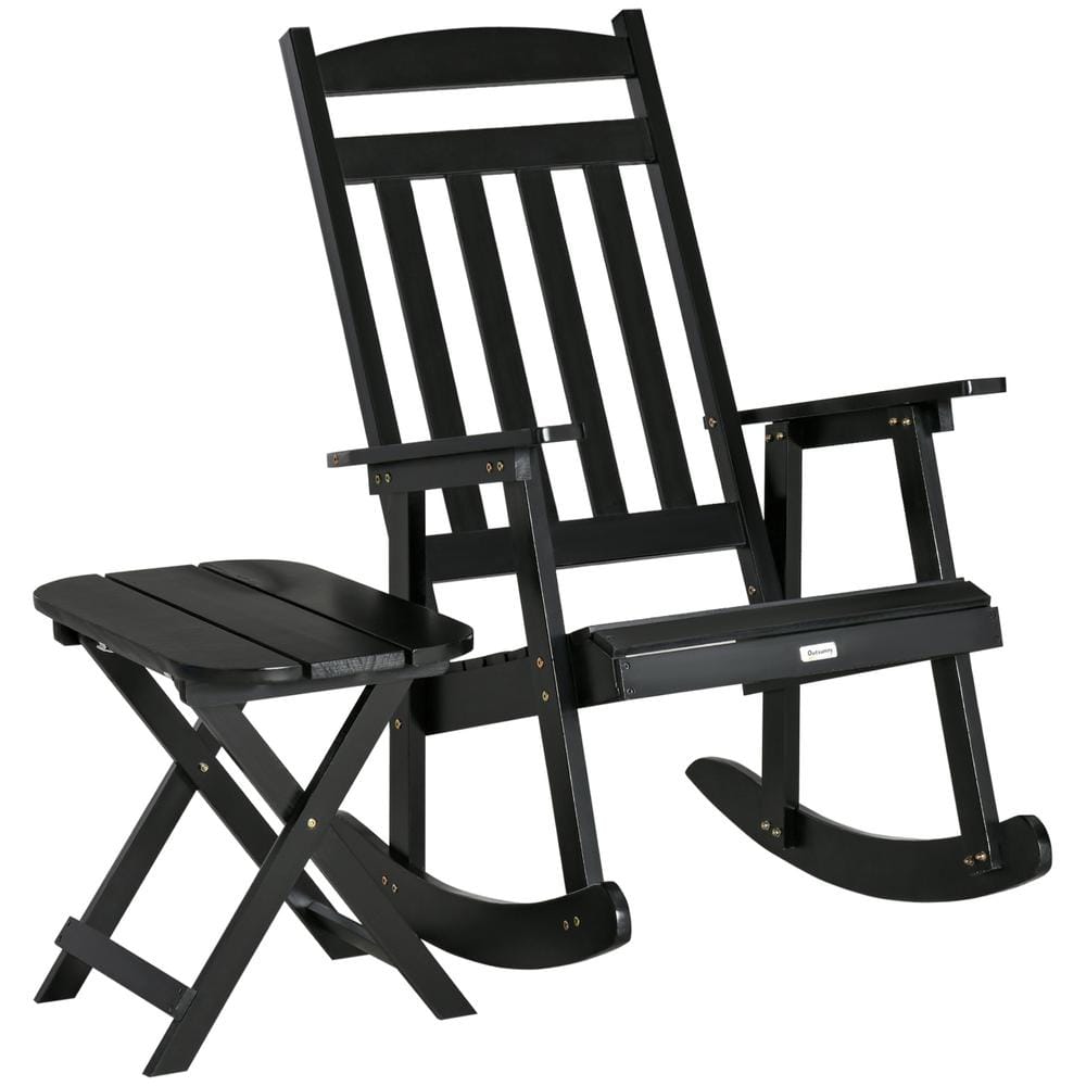 folding rocking chair with table