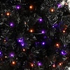 National Tree Company 6 ft. Battery Operated Pre-Lit Halloween Black Moon Shape Tree JI60-JFMT03