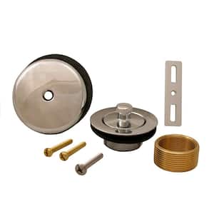 Lift and Turn Bath Tub Drain Conversion Kit with 1-Hole Overflow Plate in Chrome Plated