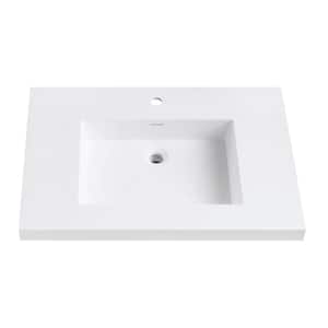 VersaStone 31 in. W x 22 in. D x 2 in. H Solid Surface Single Basin Vanity Top in White