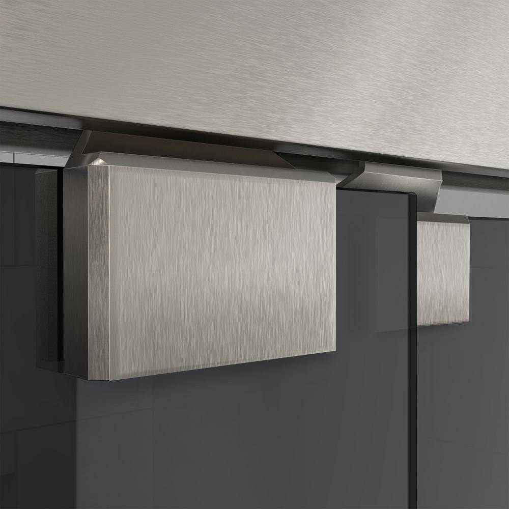 Encore Brushed Nickel Semi-Frameless Sliding Tub Door with Smoke Gray Glass