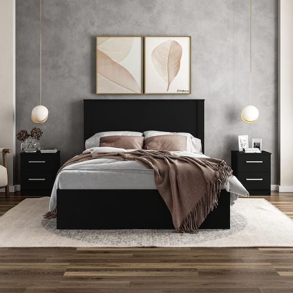 Juliette 4-Piece Black Full Wood Bedroom Set