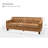 Sofa dimensions and weight capacity diagram.