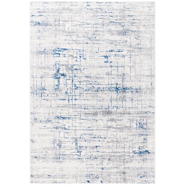 SAFAVIEH Amelia Ivory/Blue 8 ft. x 10 ft. Abstract Geometric Area Rug