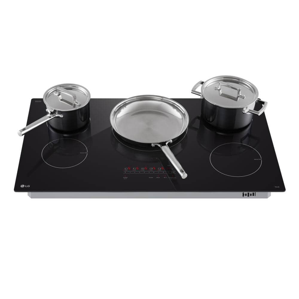 LG 36" Black Ceramic 5-Burner Induction Cooktop with Touch Control