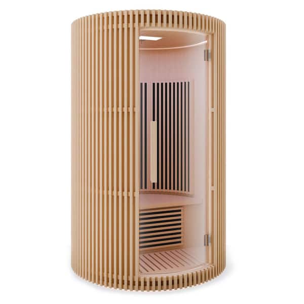 SaunaSpa 1-2-Person Round Infrared Sauna with Canadian Hemlock