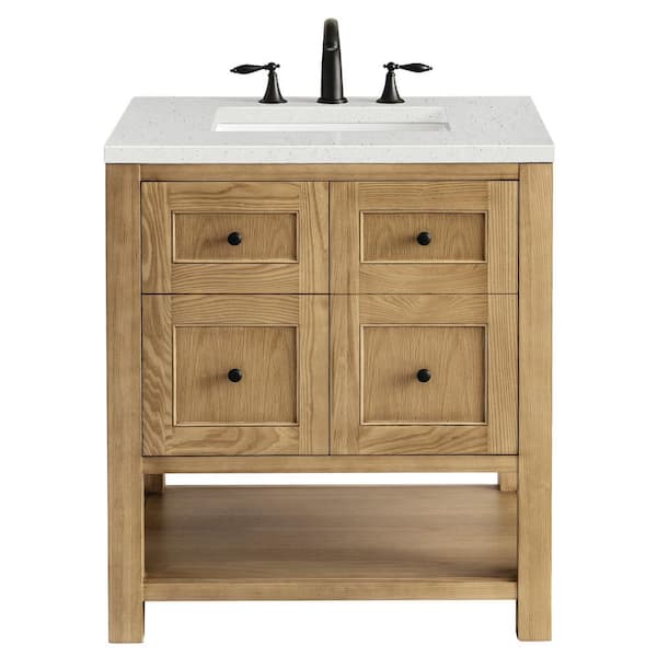James Martin Vanities Breckenridge 30.0 in. W x 23.5 in. D x 34.2 in. H Single Bathroom Vanity Light Natural Oak and Lime Delight Top