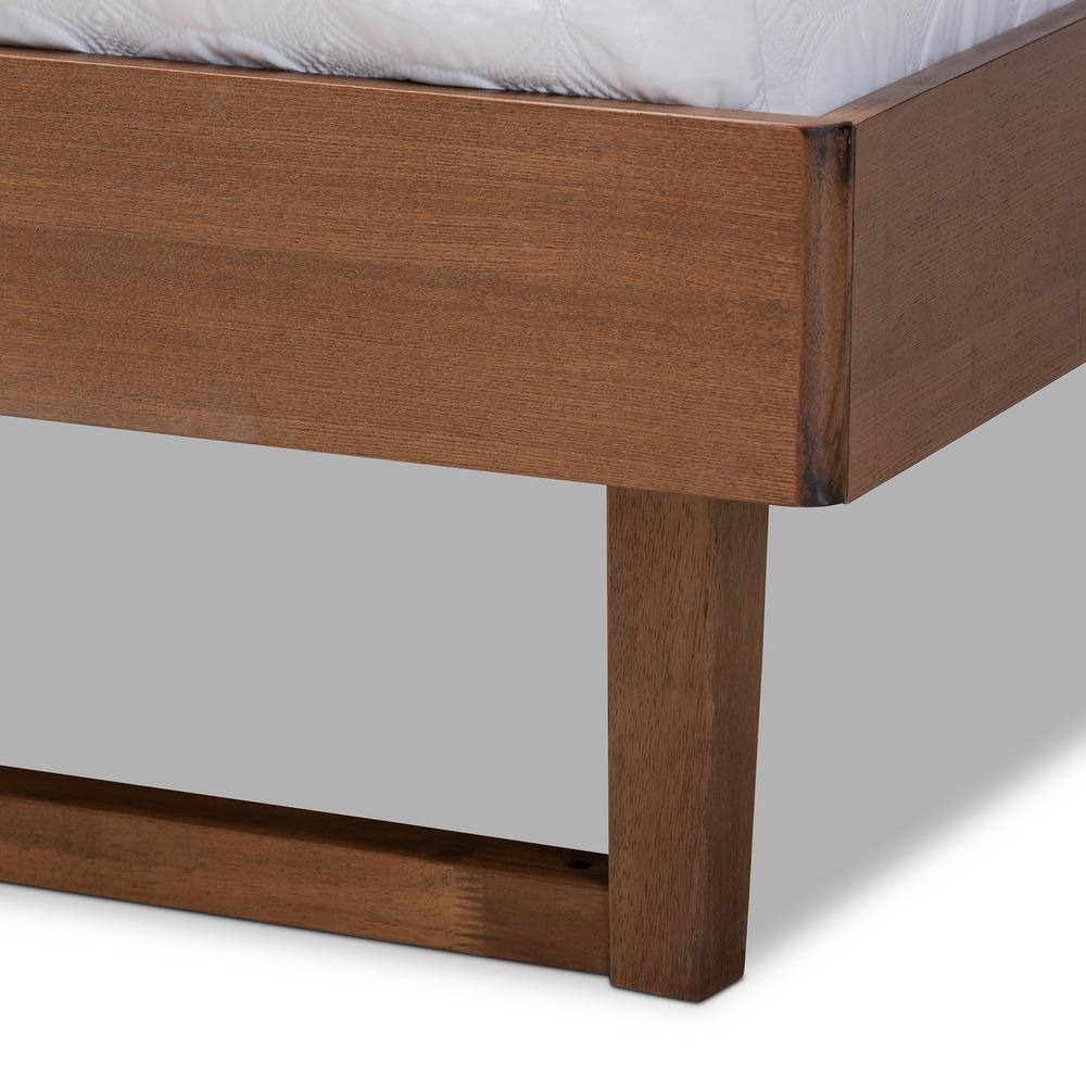 King Ash Walnut and Dark Gray Tufted Upholstered Bed with Slats