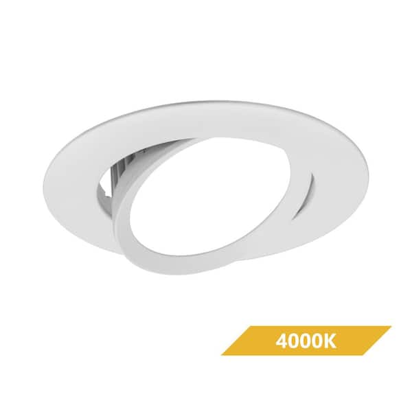 DCG Series 4 in. 4000K White Integrated LED Recessed Gimbal Trim