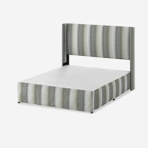 Raymond 2 Piece Silver Wingback Design King Bedroom Set with Metal Platform Bed Frame