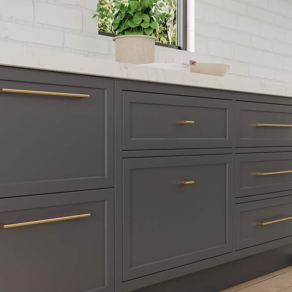 Vail 12-inch Satin Brass Rectangular Bar Pull with Mounting Hardware