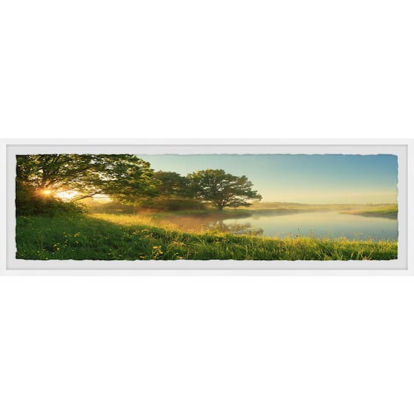 Unbranded "Sunset Over the River" by Eyre Tarney Framed Nature Art Print 15 in. x 45 in.