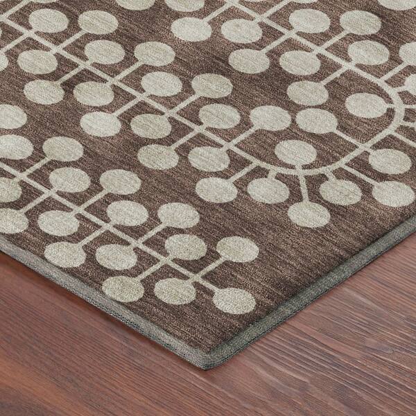 Mayfield Premium Machine Washable Abstract AMF2247 Brown 5 ft. x 7 ft. 6 in. Area Rug