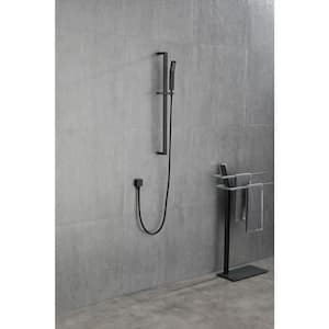 1-Spray Wall Mounted Handheld Shower Head GPM in Matte Black, Height Adjustable Shower Head